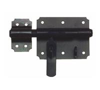 Verrou de box porte-cadenas - acier noir - platine 90 x 82 mm - pêne 14 mm TORBEL