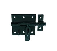 Verrou de box porte-cadenas avec gâche - Diamètre 14 mm, Noir