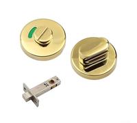 Verrou de cabine de salle de bain en bronze antique avec panneau d'occupation transparent et système de verrouillage sécurisé pour une utilisation commerciale robuste (doré)