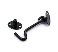 Verrou de cabine robuste en acier inoxydable pour portes d'abri de jardin et de portail avec support silencieux et revêtement en poudre noire pour une meilleure résistance à la rouille (7,6 cm)