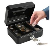 Verrou de caisse - Boîte à monnaie robuste - Verrouillage en métal sécurisé et portable pour économiser des objets de valeur, registre de documents d'entreprise, stockage de passeport de sécurité à