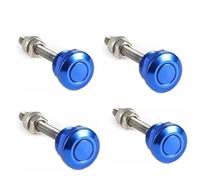 Verrou De Capot Moteur Kit de goupilles de capot universelles de 22 mm, bouton-poussoir en aluminium, loquet à dégagement rapide pour pare-chocs, clip de verrouillage Verrou de Capot(Blue 4pcs)