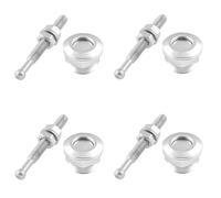 Verrou De Capot Moteur Kit de goupilles de capot universelles de 22 mm, bouton-poussoir en aluminium, loquet à dégagement rapide pour pare-chocs, clip de verrouillage Verrou de Capot(Silver 4pcs)