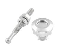 Verrou De Capot Moteur Kit de goupilles de capot universelles de 22 mm, bouton-poussoir en aluminium, loquet à dégagement rapide pour pare-chocs, clip de verrouillage Verrou de Capot(Silver)