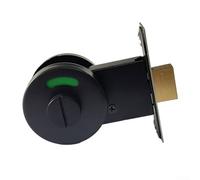 Verrou de clignotant en alliage de zinc pour portes de toilettes avec affichage rouge et vert, convient pour la salle de bain, la chambre et l'hôtel, avec noyau de serrure en cuivre (noir)