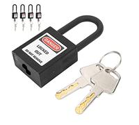 Verrou de Consignation 38mm en Nylon - 5 pièces, cadenas de sécurité isolé, résistant à la corrosion et à la température - Idéal pour industries, chantiers et maintenance sécuris (Noire)