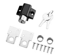 Verrou de fenêtre à poussoir/tirette en alliage d'aluminium, limiteur réglable et boucle de fixation for porte et moustiquaire(Black)