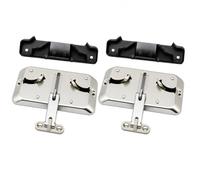 Verrou de fenêtre compatible avec fenêtre de toit VELUX GPU GPL | 2 points de verrouillage | 2 fermetures en T et 2 plaques de verrouillage noires avec vis | Plaque grise 2000-2013 | Tailles P S U |