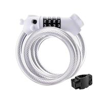 Verrou de fil de vélo mignon, combinaison de Code à 4 chiffres, câble de sécurité antivol avec accessoires for enfants(White)