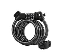 Verrou de fil de vélo mignon, combinaison de Code à 4 chiffres, câble de sécurité antivol avec accessoires for enfants(Black)
