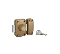 Verrou de Haute Sécurité, Double Entrée, pour Porte d'entrée, Cylindre 50 mm, Acier, 3 Clés, Finition Époxy Or, Réversible, Protection Anti-arrachement, pour Porte Vitrée, THIRARD