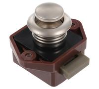 Verrou de Meuble à Bouton Poussoir sans Clé pour Cabinet et Tiroir | ABS Alliage de Zinc, Marron Discret, Usage Mobile Homes et Rvs, Simple, Minimaliste, Résistant à Rouille