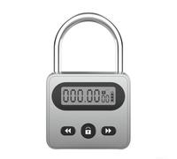 Verrou de minuterie électronique rechargeable par USB - 999 heures maximum - Minuterie numérique avec puce intelligente - Écran LCD - Déverrouillage automatique - Alarme de rappel (argenté)