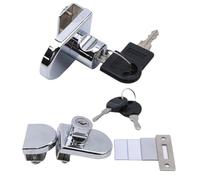 Verrou de placard en alliage de zinc pour porte simple ou double, design antivol épais avec joint en caoutchouc, finition argentée