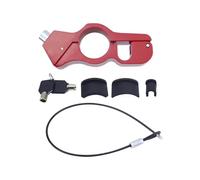 Verrou de poignée de moto robuste antivol pour casque et dispositif de sécurité de freinage pour scooter, cyclomoteur, VTT et vélo, solution de protection sécurisée de (Rouge)