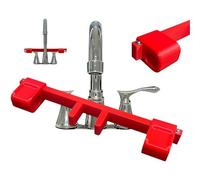 Verrou de poignée de robinet universel pour double évier, serrure de robinet d'évier avec fixation centrale du tuyau, bouchon de sécurité antidérapant pour salle de bain, installation sans outil
