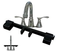 Verrou de poignée de robinet universel pour double évier, serrure de robinet d'évier avec fixation centrale du tuyau, bouchon de sécurité antidérapant pour salle de bain, installation sans outil