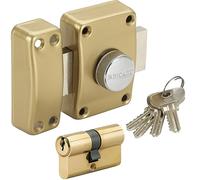 Verrou de porte à bouton 45 mm avec Cylindre supplémentaire 30x30 mm 4 clés uniques