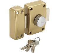 Verrou de porte à bouton et clé Cylindre 50 mm 3 clés crantées Anti crochetage