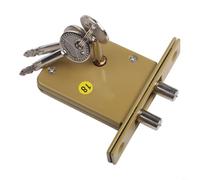 Verrou de porte roisée à double tige pour serrure de puits pour passage secret invisible et portes coulissantes, mécanisme de pêne dormant antivol en fer cuivré
