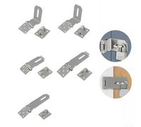 Verrou de porte anti-effraction pour abri de jardin, armoire, portail avec cadenas en acier inoxydable résistant aux rayures (L plat)