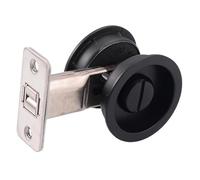 Verrou de porte avec clé en alliage de zinc 6 x 5,7 x 2,5 cm Serrure à cylindre antivol pour garage, grange, salle de bain, porte d'entrée - Noir