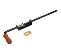 KOTARBAU Verrou à ressort 480 mm - Noir inoxydable - Poignée en bois - Résistant aux intempéries - Avec suspension - Pour portail - Uni