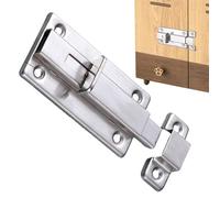 Verrou de porte - Chrome poli | Loquet de porte en acier inoxydable à bouton-poussoir, design à ressort automatique, loquet antivol pour toutes sortes de portes de pièce