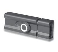 Verrou de porte coulissant adhésif en alliage d'aluminium de 80 mm pour bois, métal, verre et plus encore (gris)