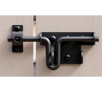 Verrou de porte coulissant pour porte de clôture en bois - Verrou avec trou de cadenas - Verrou verrouillable avec vis brossées - Prêt à monter à gauche et à droite