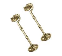 Verrou de porte coulissante, 2 crochets cabine, loquet pivotante, crochet en laiton for fenêtre, œillet confidentialité et vis fixation inclus(Gold,22.5cm)
