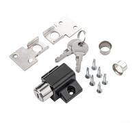 Verrou de porte coulissante avec 2 clés - Verrou de sécurité enfant pour la protection de la maison - En alliage d'aluminium - Noir et blanc