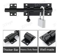 Verrou De Porte Coulissante En Acier Inoxydable 304 Avec Trou De Cadenas, Loquet De Sécurité, Loquet De Porte, Verrou De Porte Pour Portail, Jardin, Cabanon, Serrure Porte Coulissante 196mm