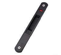 Verrou de porte coulissante en acier inoxydable avec bande de protection latérale unique pour patio et maison, 198 x 28 mm (noir)