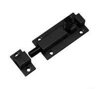 Verrou de porte coulissante en acier inoxydable avec mécanisme à boulon fixe, conçu pour le montage en surface sur cadres de porte en bois ou en métal (noir 7,6 cm)