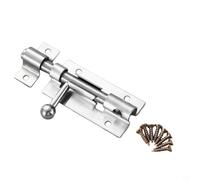 Verrou de porte coulissante en acier inoxydable de 7,6 cm avec trou de cadenas pour portes en bois massif, contreplaqué et aluminium - Loquet de porte coulissant pour la maison