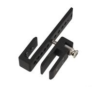 Verrou de porte coulissante en alliage de zinc pour porte de douche en verre, épaisseur de 812 mm, compatibilité entre 1222 mm, finition noir/argent, loquet de sécurité robuste (noir)