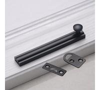 Verrou de porte coulissante en laiton avec vis - Matériel de sécurité pour portails de salle de bain et de maison - Disponible en finitions noires et dorées en plusieurs tailles (noir 10,2 cm)