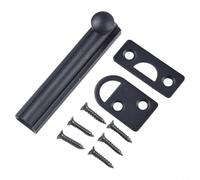 Verrou de porte coulissante en laiton avec vis pour une sécurité fiable de salle de bain et de maison, conçu pour une protection durable et résistante à la rouille (noir, 7,6 cm)