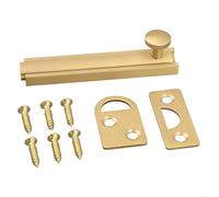 Verrou de porte coulissante en laiton avec vis pour une sécurité fiable de salle de bain et de maison, conçu pour une protection durable et résistante à la rouille (doré, 7,6 cm)