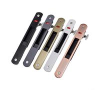 Verrou de porte coulissante en verre avec crochet latéral simple en alliage de zinc pour portes de balcon, dispositif de verrouillage pratique avec siège de verrouillage (gris)