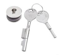 Verrou de porte coulissante en verre pour armoires avec deux clés, matériel en alliage de zinc offrant une sécurité pour les bijoux et les vitrines avec une épaisseur de verre de 3 à 6 mm (1 pièce)