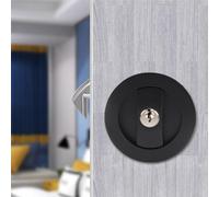 Verrou de porte coulissante invisible de sécurité durable, serrure à clé simple face, accessoires pour portes coulissantes (bronze vert et clés)