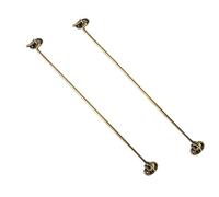 Verrou de porte coulissante, lot 2 crochets en laiton for cabine, loquet portail jardin, idéal for sécuriser et maintenir ouvertes les portes cabanon(Bronze,40cm)