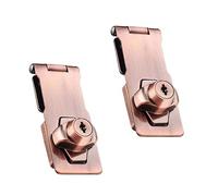 Verrou de porte coulissante, pêne dormant, 2 verrous à moraillon en acier inoxydable for portes sécurité, épaisses, portail, moraillons avec vis(Red Patina,4in)