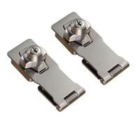 Verrou de porte coulissante, pêne dormant, 2 verrous à moraillon en acier inoxydable for portes sécurité, épaisses, portail, moraillons avec vis(Brushed Silver,2.5in)