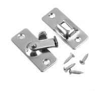 Verrou de porte d'angle en acier inoxydable à 90 degrés pour portes coulissantes droite maison pour serrure de sécurité Installation simple Gain de place (Argent)