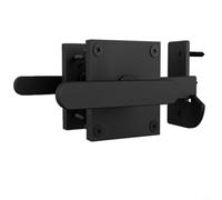 Verrou de porte de grange double face en aluminium noir, serrure de portail robuste avec poignée pour jardins en bois et portes d'écurie, montage facile avec vis pour la sécurité des enfants