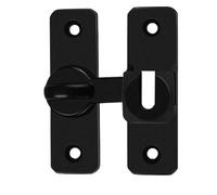 Verrou de porte de grange, loquet coulissant à 90 degrés, serrure de sécurité robuste en acier inoxydable, design robuste, idéal pour abris de jardin, volets, armoires, noir, 7,5 x 2,3 x 5 cm