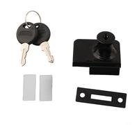Verrou de porte de placard en alliage de zinc pour portes doubles, serrure de vitrine à clés identiques avec 2 clés, sans perçage nécessaire pour vitrines en verre de 5 à 8 mm d'épaisseur, en argent